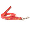 Leine mit Pfotenmuster, 1m lang, ohne Handschlaufe Farbe: rot-gelb Breite: 15mm
