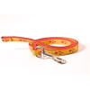 Leine mit Pfotenmuster, 1m lang, ohne Handschlaufe Farbe: gelb-rot Breite: 15mm