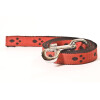 Leine mit Pfotenmuster, 1m lang, ohne Handschlaufe Farbe: rot-schwarz Breite: 20mm