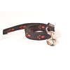 Leine mit Pfotenmuster, 1m lang, ohne Handschlaufe Farbe: schwarz-rot Breite: 20mm