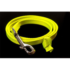 Leine aus  Gurtband, neongelb, Länge: 1m Breite: 12,5mm