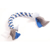 Fleece-Spieli, Zergel aus Fleece, rund geflochten Farbe: blau-hellblau-weiss-schwarz Größe: L